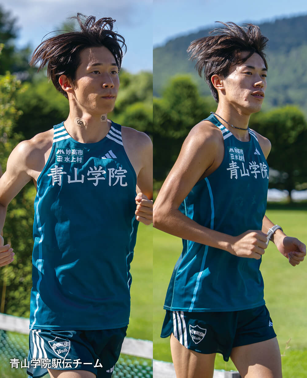 青山学院大学駅伝チームの磁気ネックレス「コラントッテ（Colantotte）」を着用した肖像