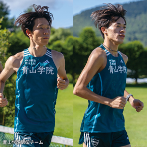 青山学院大学駅伝チームの磁気ネックレス「コラントッテ（Colantotte）」を着用した肖像