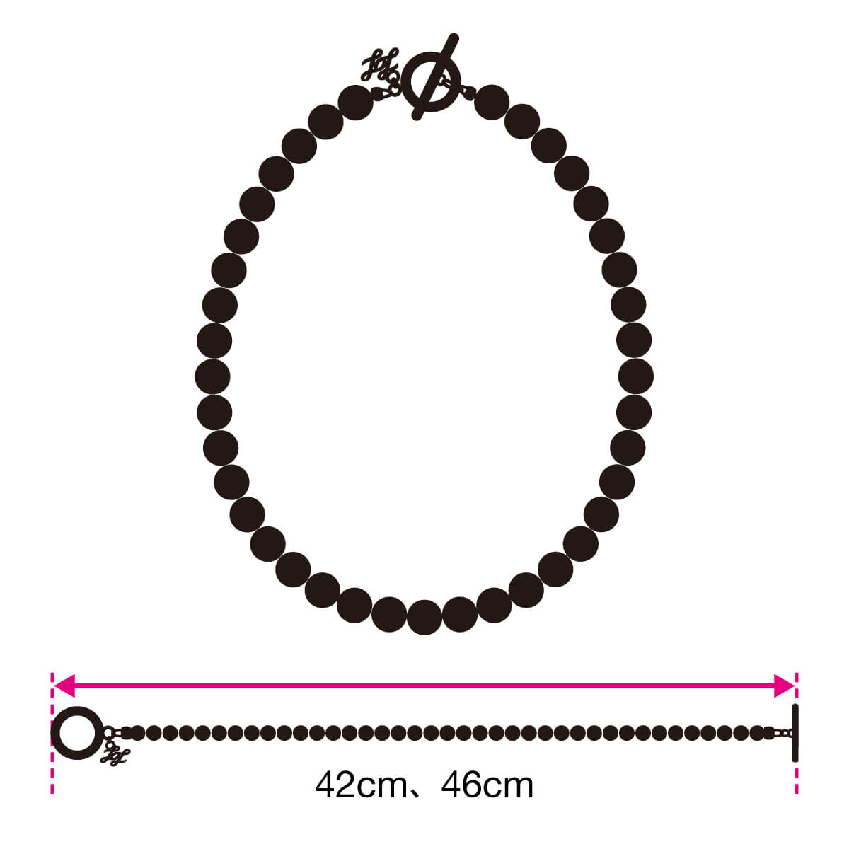 磁気ネックレス「Lierrey パールネックレス サイズの測り方 /Colantotte」｜詳細画像