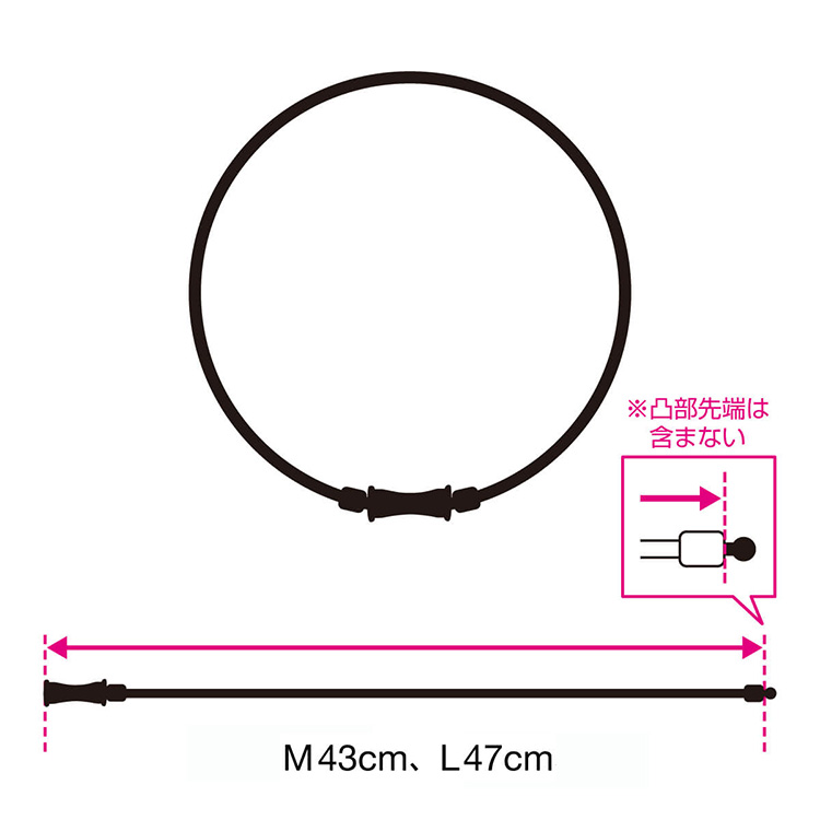 磁気ネックレス「コラントッテ TAO ネックレス スリム RAFFI mini【BR】（ラフィ ミニ ブラウンループ）/Colantotte」｜詳細画像