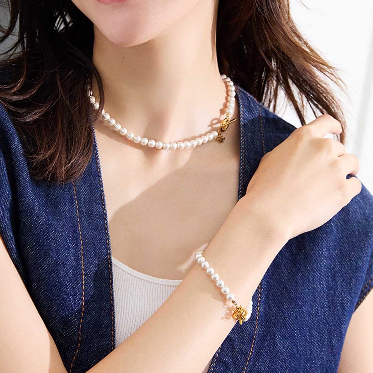 Lierrey パール リングレット（レディース／長さ：15.5cm、17cm） | 腕