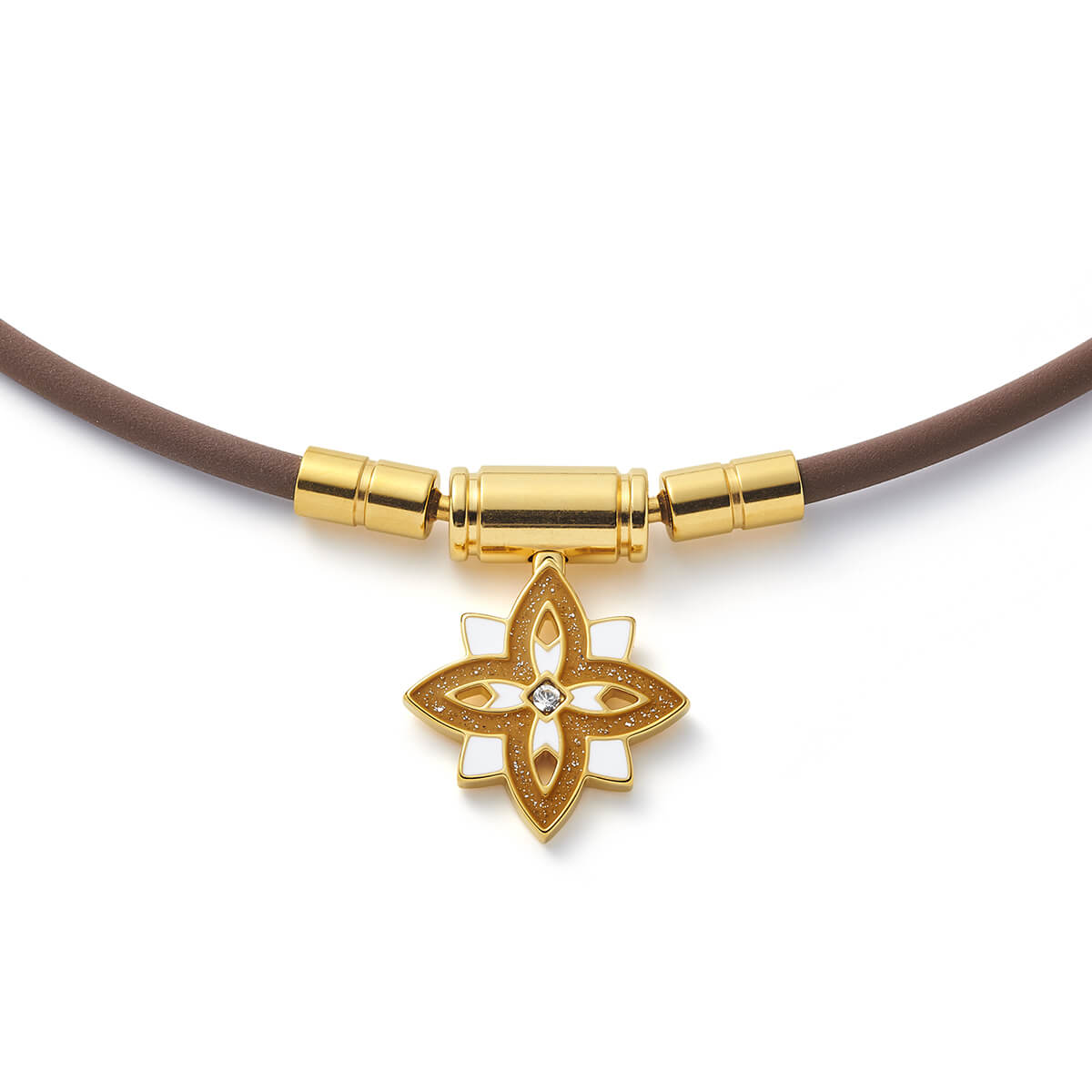 TAOネックレススリム★FLEUR(BR)★限定バージョン★ポーチ付 花びらの中にさりげなくコラントッテロゴをあしらった華やかなデザイン